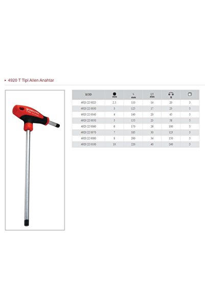 İzeltaş Izeltaş 5 T نوع مفتاح ألين 4920 22 0050