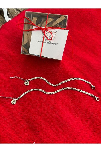 derokas Dear Couple Sequin Detailed Stainless Steel Love - 2-Piece Marten