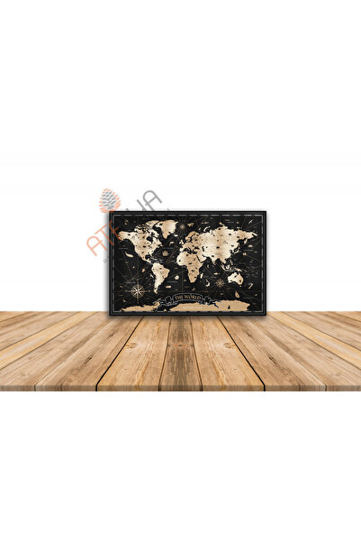 Atalya Reklam ve Tasarım METAL POSTER THE WORLD HARİTA (PREMİUM UV )