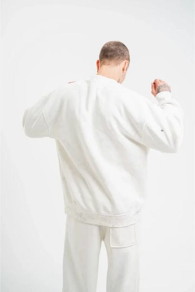 Simala Unisex Φούτερ με μακρυμάνικο λαιμόκοψη - Λευκό