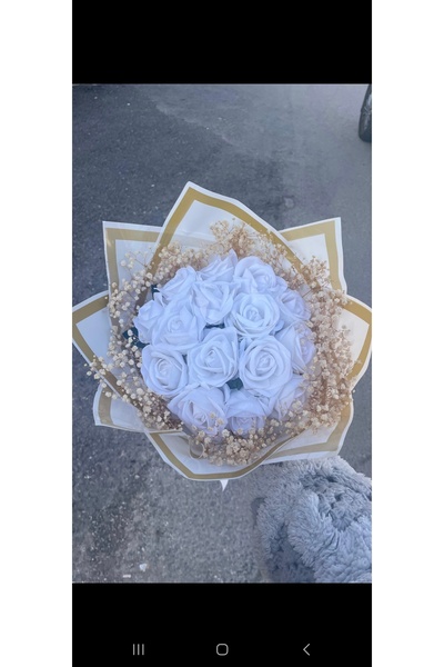 Sosyete shop باقة ورد بيضاء مكونة من 15 باقة سحر الأبيض هدية طلبية