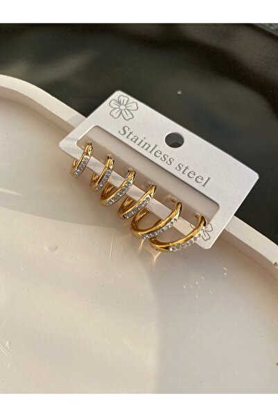 Paradise Accessory Çelik çoklu halka küpe