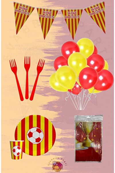 Evabrite Set tematic galben roșu pentru 16 persoane Maxib - Set pentru petrec...