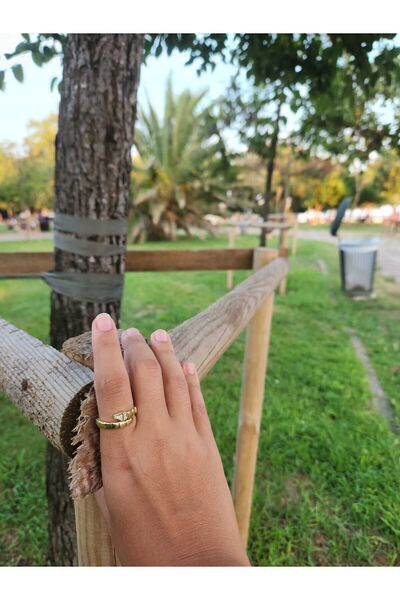 Elila Design Pirinç Üzeri Altın Kaplama Yüzük