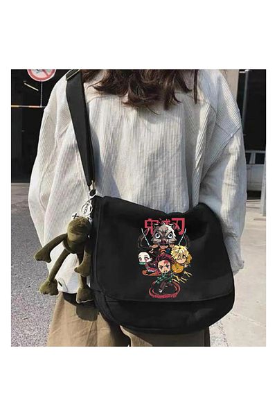 Touz Moda Anime Demon Slayer Black Messenger Bag