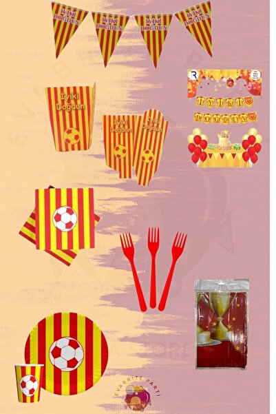 Evabrite Σετ με θέμα τον οπαδό κίτρινο κόκκινο για 16 άτομα Lüxa - Προμήθειες...