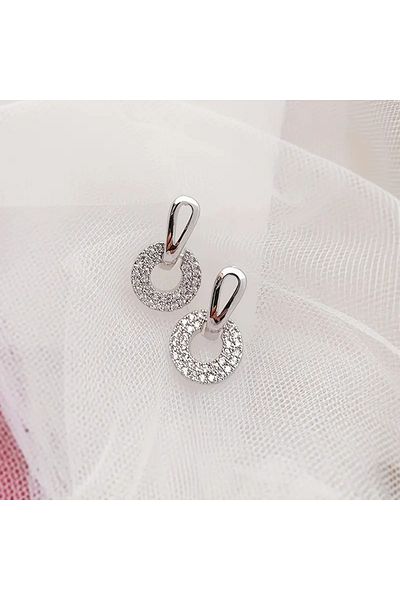 Eva Flore Silver Silver Color Dangle Vintage Multilayer Hoop Earrings, Elegant Style Earrings