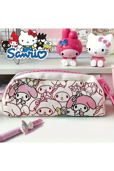 GlassySKY Sanrio My Melody Large Zipper Oxford υφασμάτινη μολυβοθήκη Θήκη για μακιγιάζ Τσάντα γραφικής ύλης Δώρο