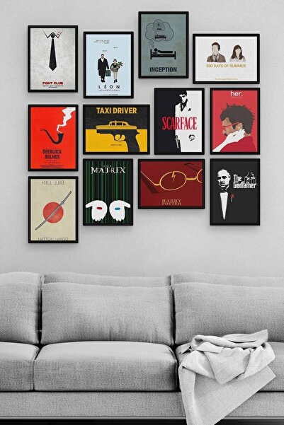 Pi Dekorasyon Unutulmaz Filmler 12 Parça Ahşap Mdf Tablo Zlltb399