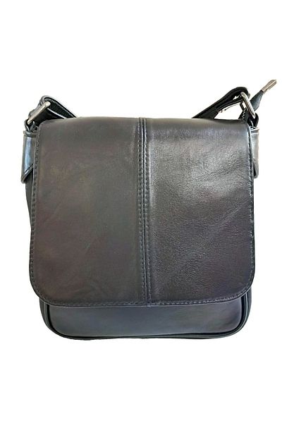 Mint Genuine Leather Messenger Bag with Shoulder Strap