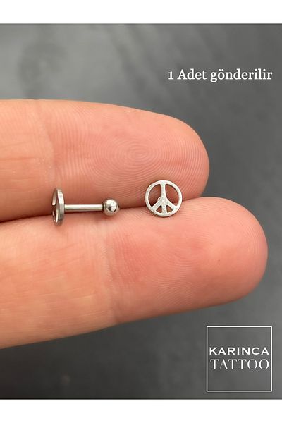 Karınca Piercing Peace Peace Sign Hippie Fashion Ear Forward Helix Flat Conch Lip Nose Daith Tragus Piercing