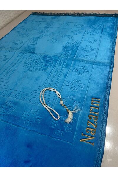 GÜLSEMALİ LÜKS PELUŞ SECCADE İSME ÖZEL KİŞİYE ÖZEL İSİM İŞLEMELİ KALİTELİ DİZ...