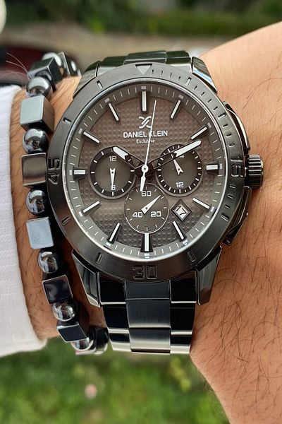 Daniel Klein Brand Steel Functions Active Men Wrist Watch Gift Bracelet