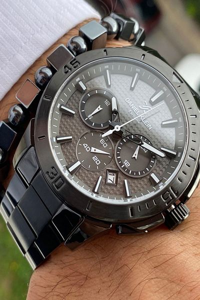 Daniel Klein Brand Steel Functions Active Men Wrist Watch Gift Bracelet