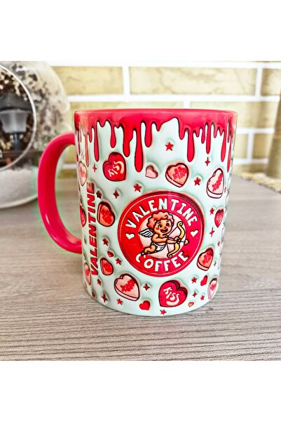 Mugs and love Aşk meleği sevgililer günü özel büyük boy porselen kupa