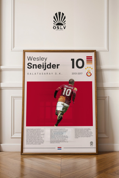 Osliva Shop Sneijder Poster, Futbolcu Posteri, Çerçevesiz Poster, Duvar Tablo...