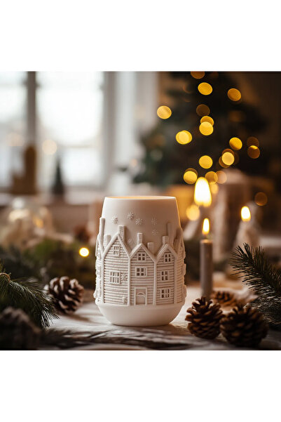 Rapithwin Özel tasarım beyaz masa gece lambası  (tea-light ile birlikte)