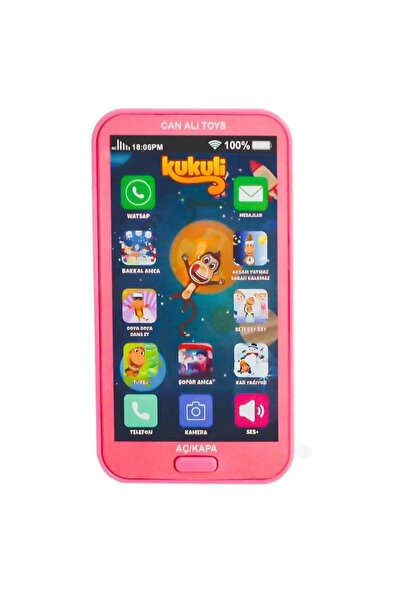 ByCaretta Kukuli Sesli Işıklı Oyuncak Telefon Pembe 99098