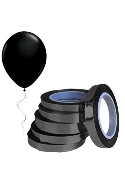 SURPRISE PARTY STORE Parlak Metalize Siyah Rafya 25 Mt (balon Ipi)