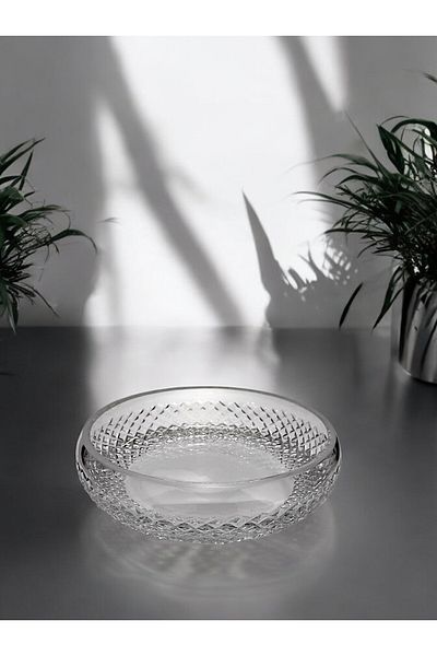 Paşabahçe Handcrafted Crystal Cutting Decor Bowl 28cm