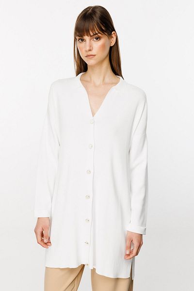 Ekol ON Buttoned Front Long Knitwear Cardigan