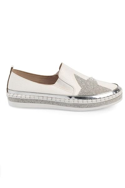 WHİTE LİNE Women's Orthopedic Sole Stone Espadrille Shoes