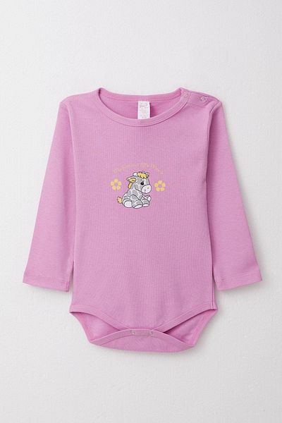 Breeze Lilac Zebra Printed Baby Girl Body - Snap and Cute, 9 Months-3 Years