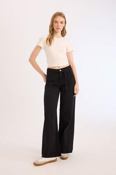 DeFacto New Season Cool Winter Gabardine Trousers Wide Leg High Waist Wide Loose Leg