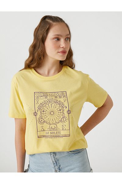 Koton Short Sleeve T-Shirt Crew Neck Printed