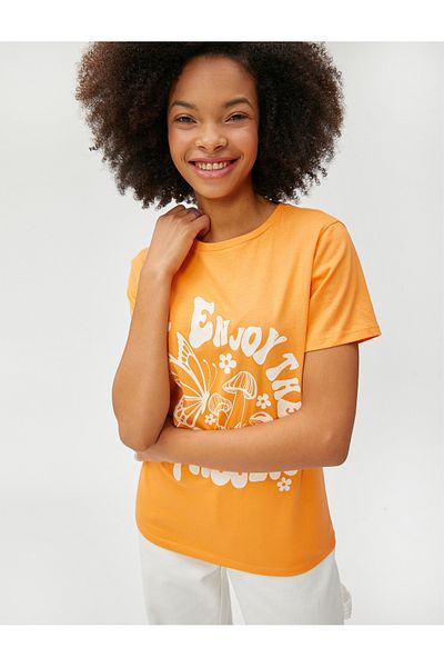 Koton Tricou portocaliu pentru femei - Model 3sal10231ik