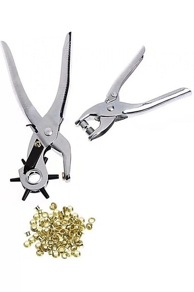ÇERÇİCİ Belt Punching and Rivet Pliers Set of Two Leather Plastic Perforator