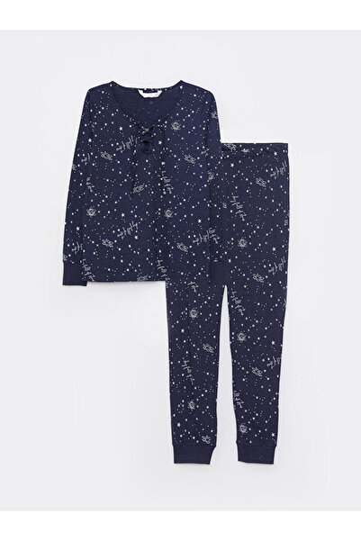 LC Waikiki Bağlamalı Yaka Desenli Kadın Pijama