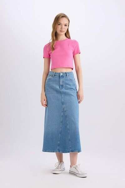 DeFacto New Season Fashion Fit Maxi Jean Skirt with Pockets