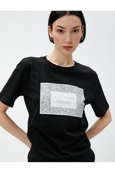 Koton Cotton Crew Neck Printed T-Shirt