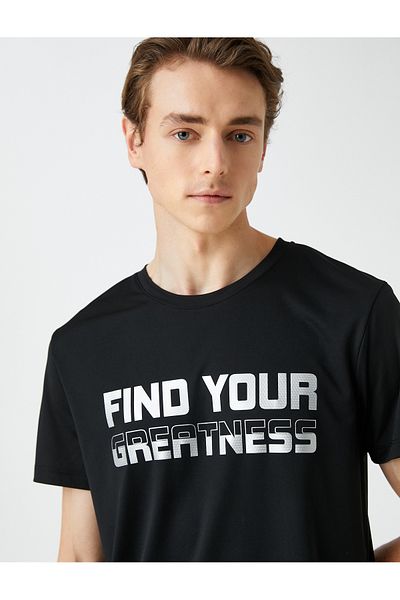 Koton Αθλητικό μπλουζάκι με κοντό μανίκι Crew Neck - Slogan Printed
