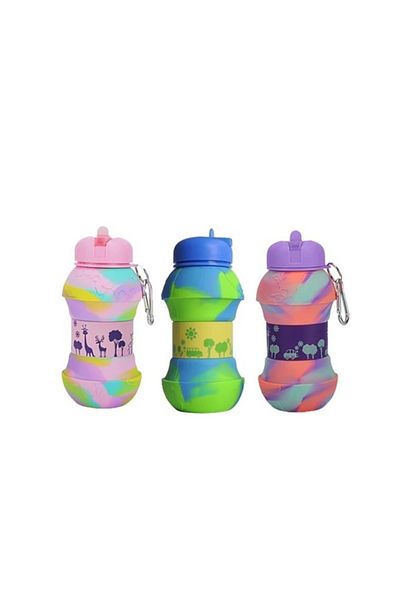 keyfisepet en keyifli sepet World Pattern Foldable Water Bottle - Fun and Environmentally Friendly Water Bottle
