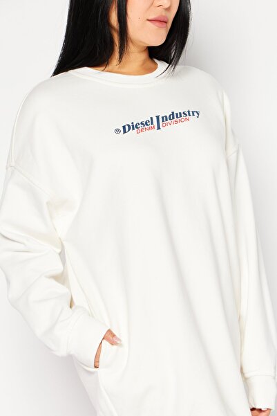 Diesel Women Brand Logo Midi Sweat Dress, Off White