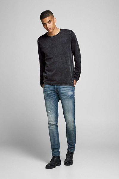 Jack & Jones Мъжки пуловер Jack&Jones - плетка Jjeleo, кръгло деколте, модел 4001