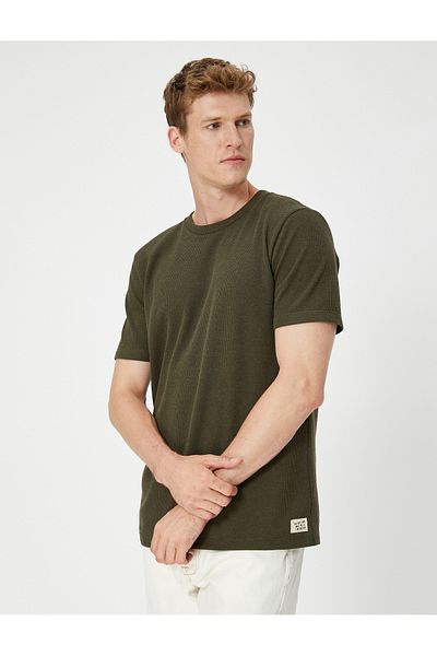 Koton Slim Fit T-Shirt Crew Neck Textured Short Sleeve