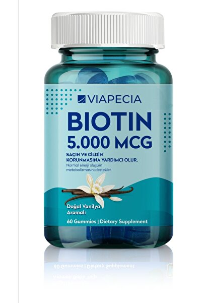 Viapecia Biotin in Gelibon Form 5000 Mg Protects 60 Pieces of Hair and Skin