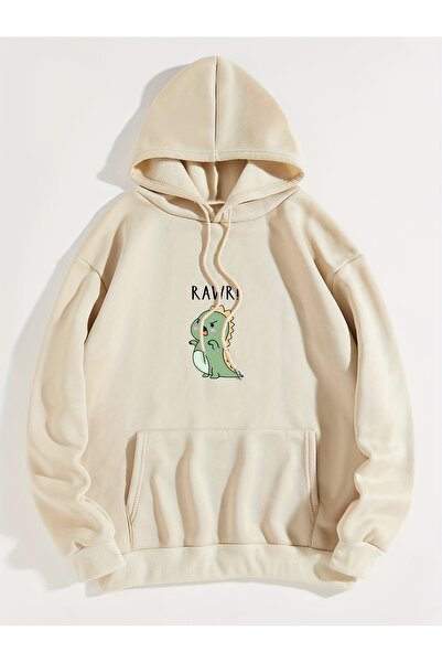 Jakinta Outdoors Baskılı Kapüşonlu Sweatshirt – Pamuk-Polyester Karışımlı Rah...