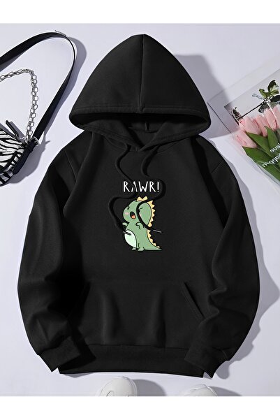 Jakinta Outdoors Baskılı Kapüşonlu Sweatshirt – Pamuk-Polyester Karışımlı Rah...