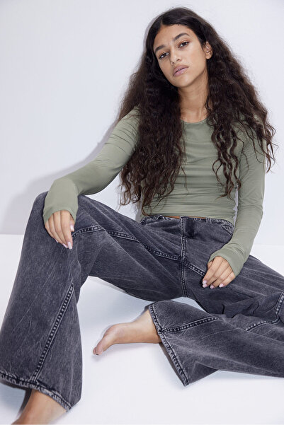 H&M Uzun Kollu Jarse Üst