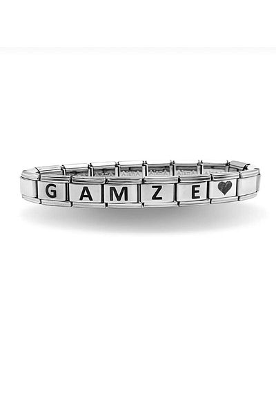 MOD10 Italian Bracelet Gift with Steel Name and Heart Written