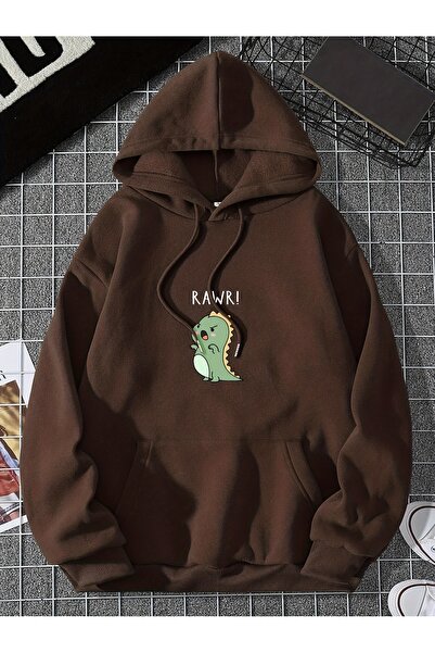 Jakinta Outdoors Baskılı Kapüşonlu Sweatshirt – Pamuk-Polyester Karışımlı Rah...