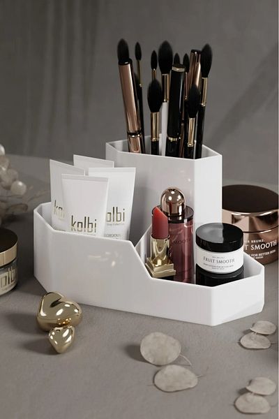 Bayev Lv140 Model White Makeup Organizer - Triunghi de colț și organizator de masă
