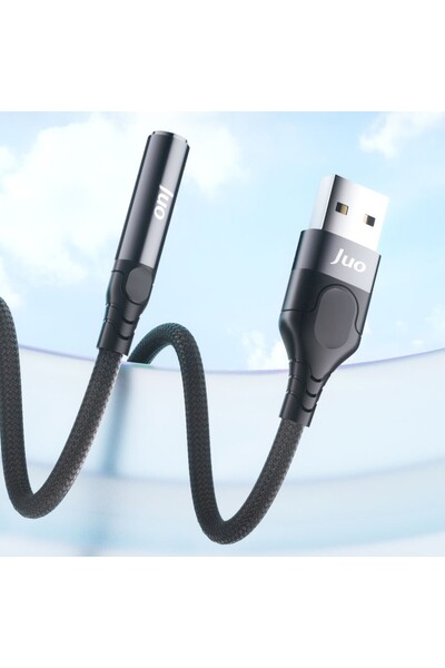 Juo USB-A إلى 3.5mm جاك سماعة ميكروفون Aux محول بطاقة الصوت الخارجية