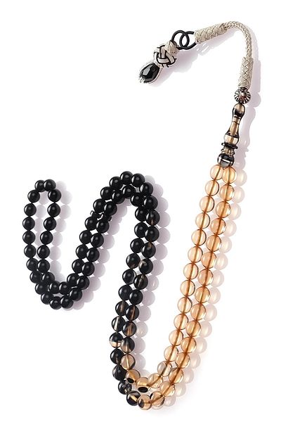 TESBİHCİBABA Smoked Colored Prayer Grains - Squeezed Amber Prayer Rosary