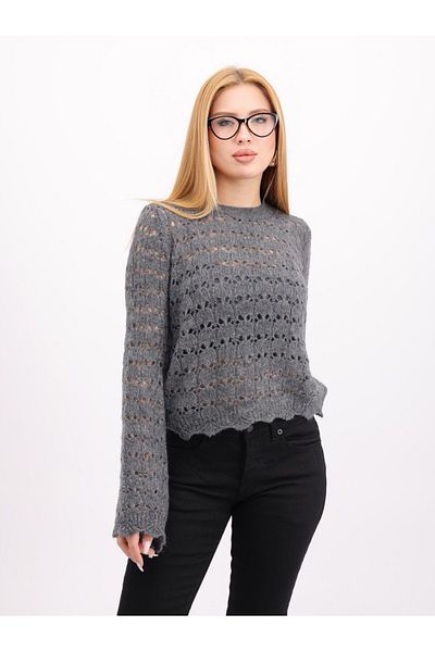 TÜKATO Women's Openwork Seasonal Crop Knitwear Sweater