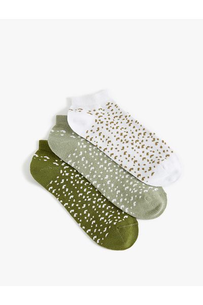 Koton Set de 3 șosete papuci cu modele de puncte multicolore